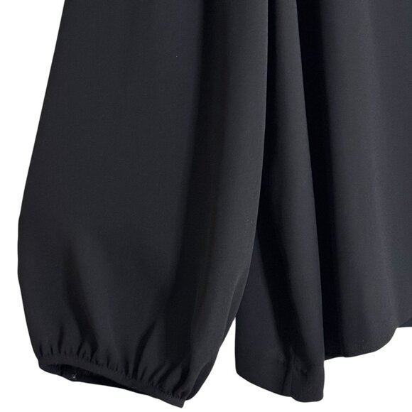 EUC J Crew Blouse Woman's sz 22 Dressy Black Sheer Peephole Tie back - Picture 5 of 12